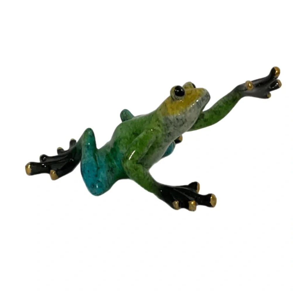 Frog - Green, Blue & Yellow with Gold Fingertips - “Froggie Went A-Courtin’”